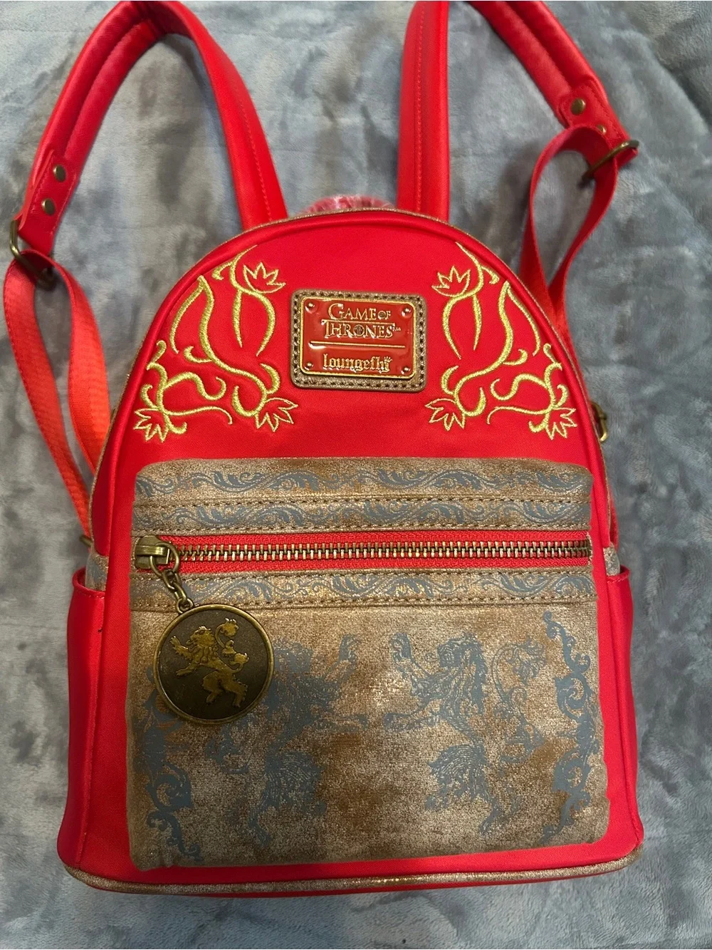 Loungefly Red and Gold Lion Crest Mini Backpack
